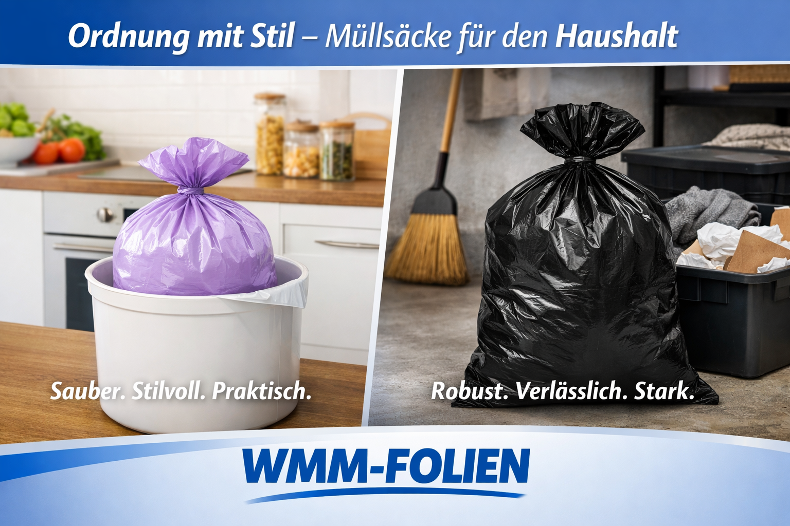 Müllsäcke und Abfallsäcke für Haushalt Stärke 18µ 35Liter 60Liter als Rolle